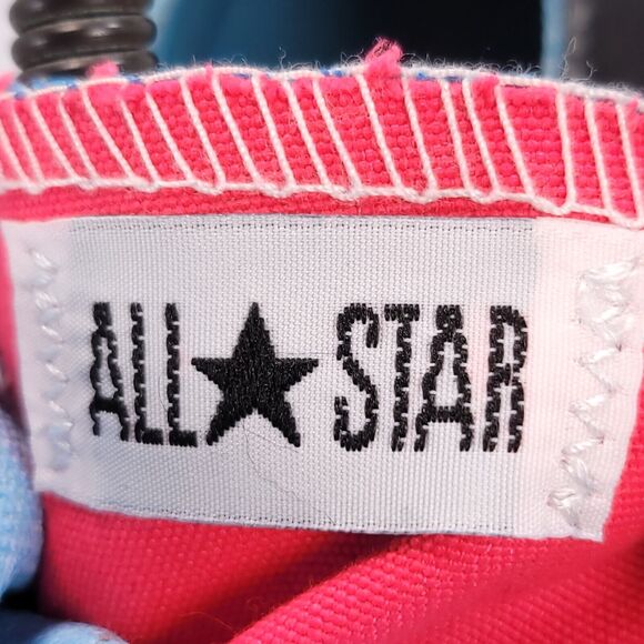 Converse All Star Low Lace Up Shoe Youth Girls Size 6 637308F Black Pink White - Picture 8 of 9